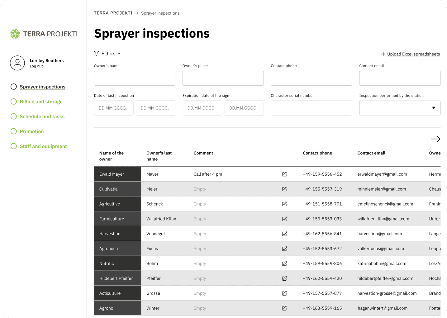 Sprayer inspection overview