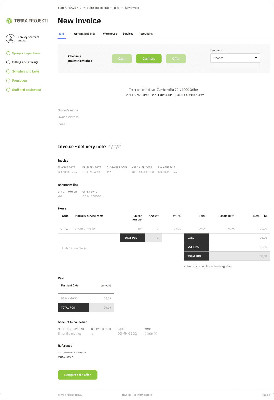 New invoice overview